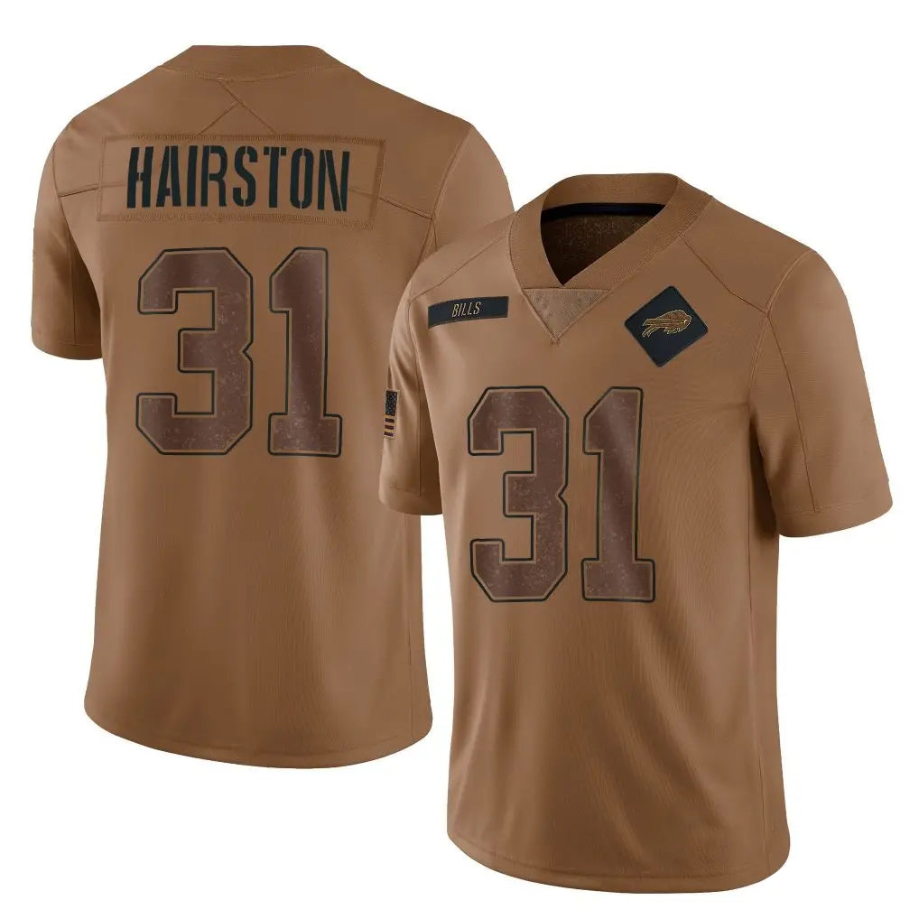 Elroe B.Bills #31 Maxwell Hairston Player Brown Salute To Service Limited Stitched Jerseys