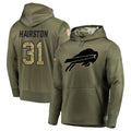 Elroe B.Bills #31 Maxwell Hairston Player Olive Salute to Service Hoodies Game Stitched Jerseys