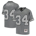 Elroe B.Bills #34 Thurman Thomas Player Gray Throwback Replica Stitched Jerseys