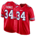 Elroe B.Bills #34 Thurman Thomas Player Red Home Game Stitched Jerseys