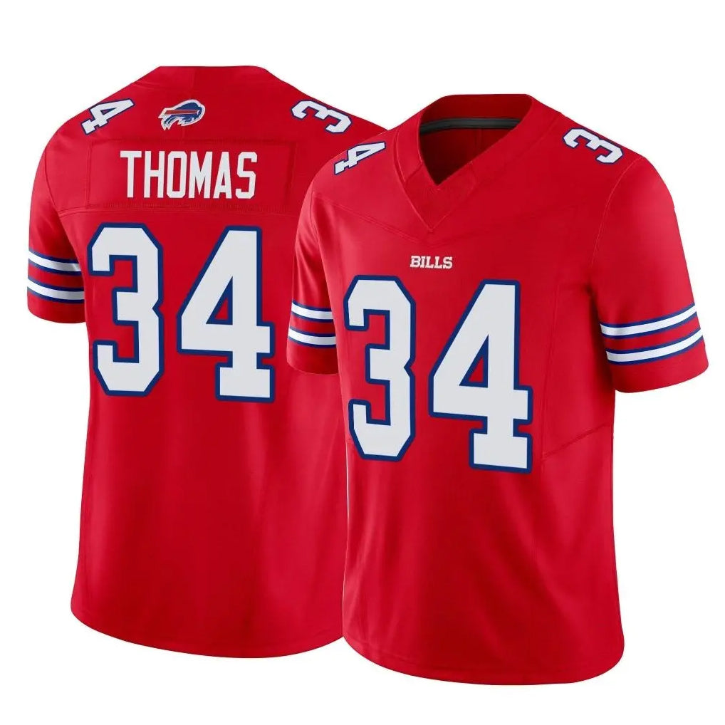 Elroe B.Bills #34 Thurman Thomas Player Red Vapor F.U.S.E. Limited Home Game Stitched Jerseys