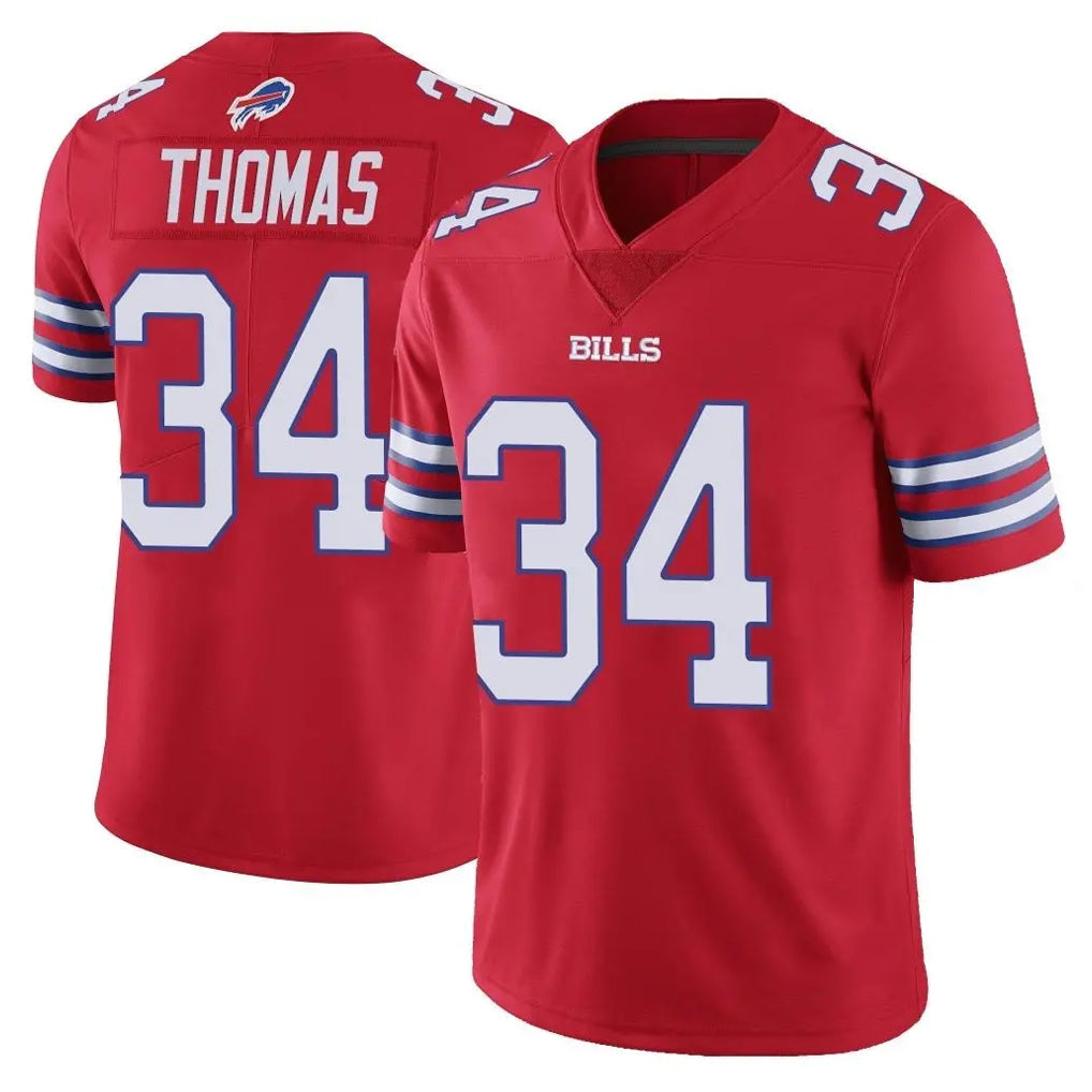 Elroe B.Bills #34 Thurman Thomas Player Red Vapor Untouchable Limited Home Game Stitched Jerseys
