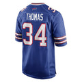 Elroe B.Bills #34 Thurman Thomas Player Royal Home Game Stitched Jerseys