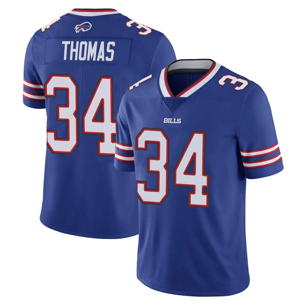 Elroe B.Bills #34 Thurman Thomas Player Royal Vapor Untouchable Limited Stitched Jerseys