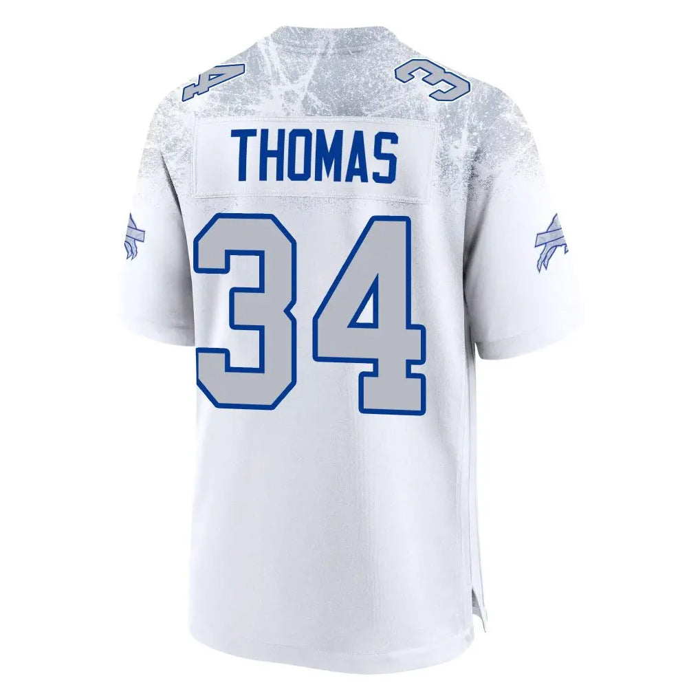 Elroe B.Bills #34 Thurman Thomas Player White Rivalries Collection Game Stitched Jerseys