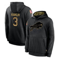 Elroe B.Bills #3 Damar Hamlin Player Black Salute to Service Hoodies Stitched Jersey