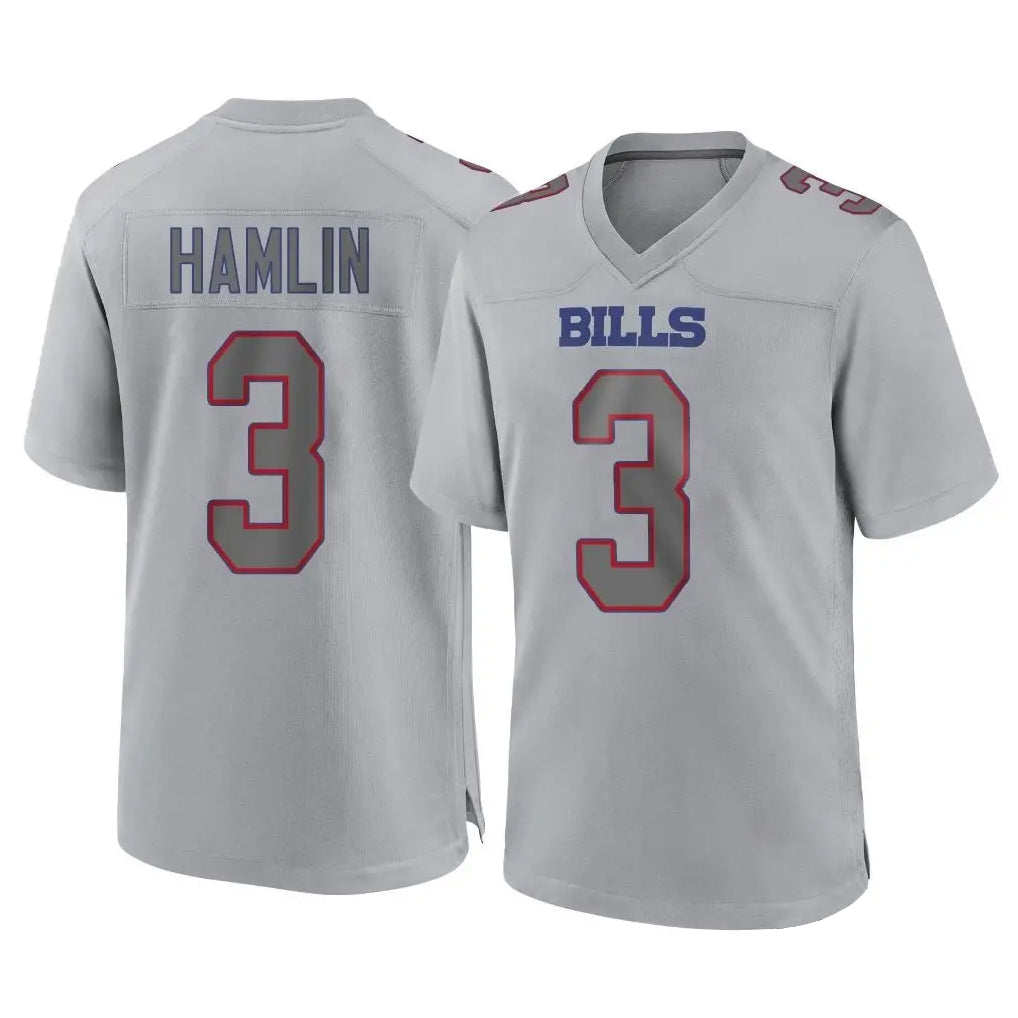 Elroe B.Bills #3 Damar Hamlin Player Gray Home Game Stitched Jerseys