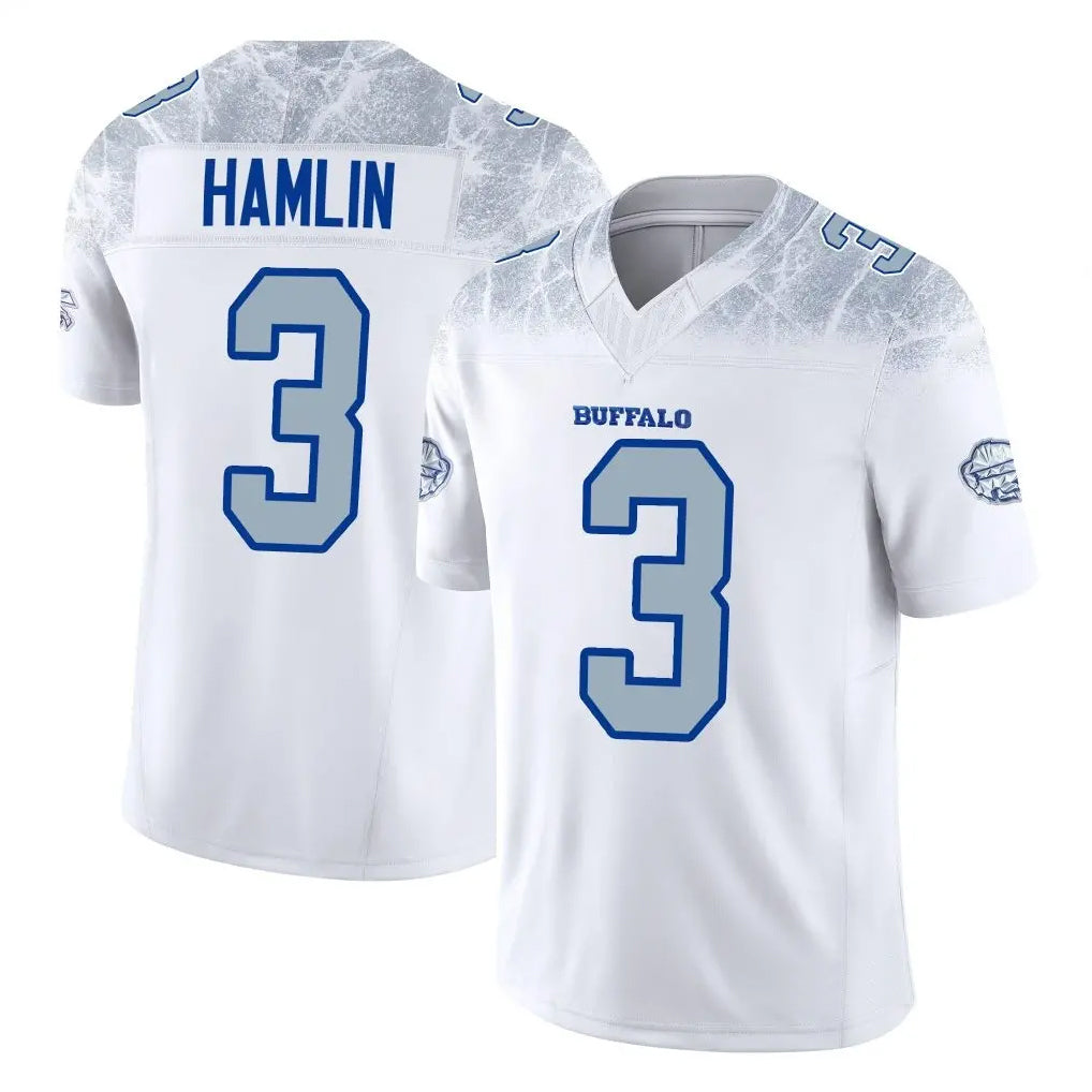 Elroe B.Bills #3 Damar Hamlin Player White Rivalries Collection Limited Home Game Stitched Jerseys