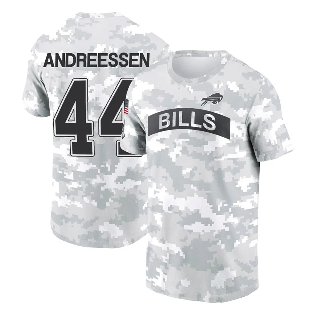 Elroe B.Bills #44 Joe Andreessen Player Arctic Camo Salute to Service T-Shirt Hoodies Stitched Jerseys