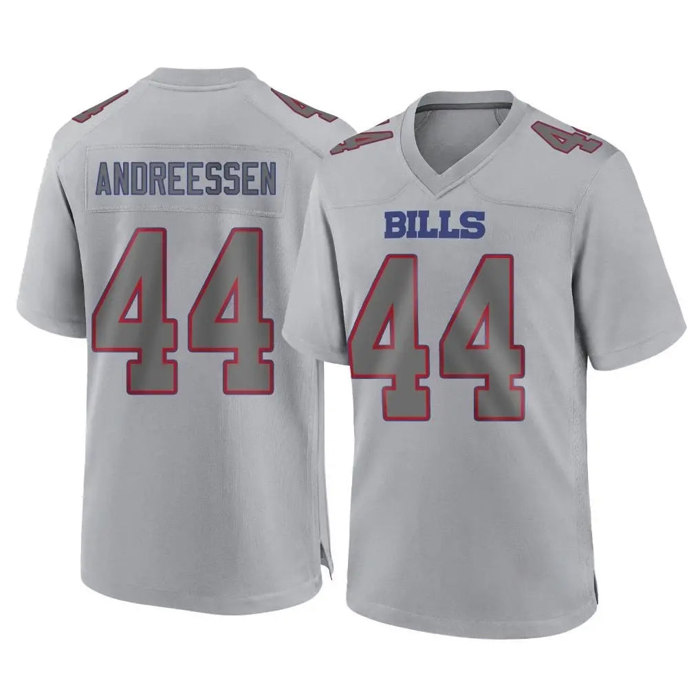 Elroe B.Bills #44 Joe Andreessen Player Gray Fashion Home Game Stitched Jerseys