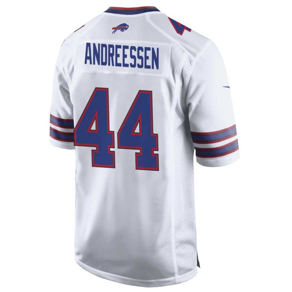 Elroe B.Bills #44 Joe Andreessen Player White Home Game Stitched Jerseys