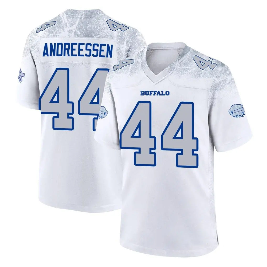 Elroe B.Bills #44 Joe Andreessen Player White Rivalries Collection Stitched Jerseys