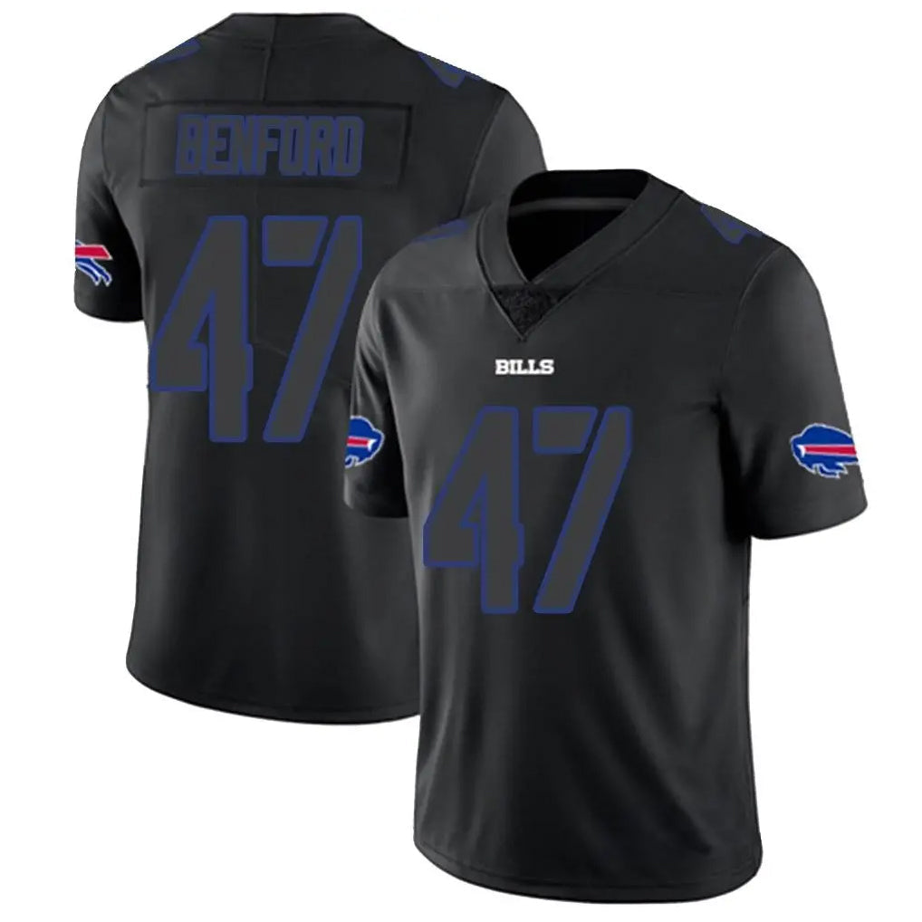 Elroe B.Bills #47 Christian Benford Player Black Impact Limited Stitched Jerseys