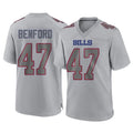 Elroe B.Bills #47 Christian Benford Player Gray Fashion Home Game Stitched Jerseys