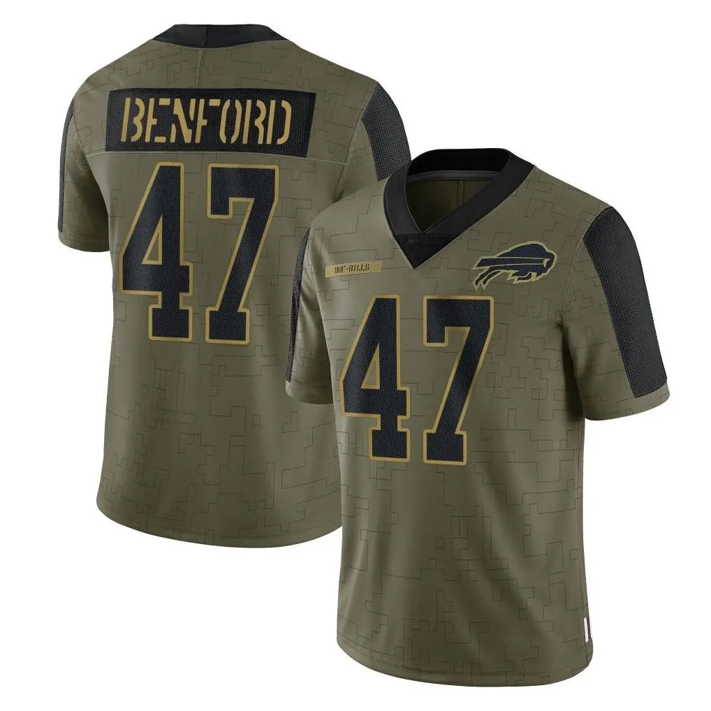 Elroe B.Bills #47 Christian Benford Player Olive Salute To Service Limited Stitched Jerseys