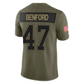 Elroe B.Bills #47 Christian Benford Player Olive Salute to Service Vapor F.U.S.E. Limited Stitched Jerseys