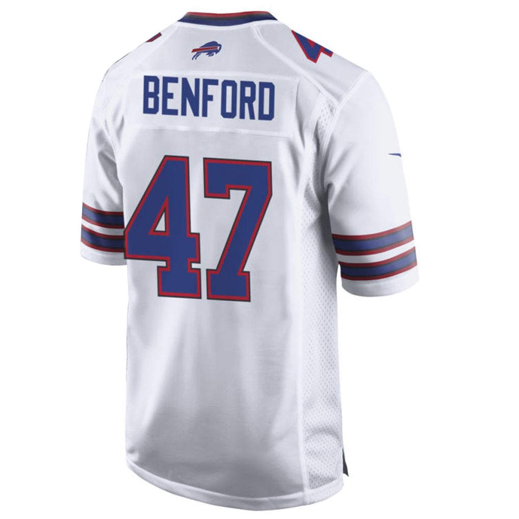 Elroe B.Bills #47 Christian Benford Player White Home Game Stitched Jerseys