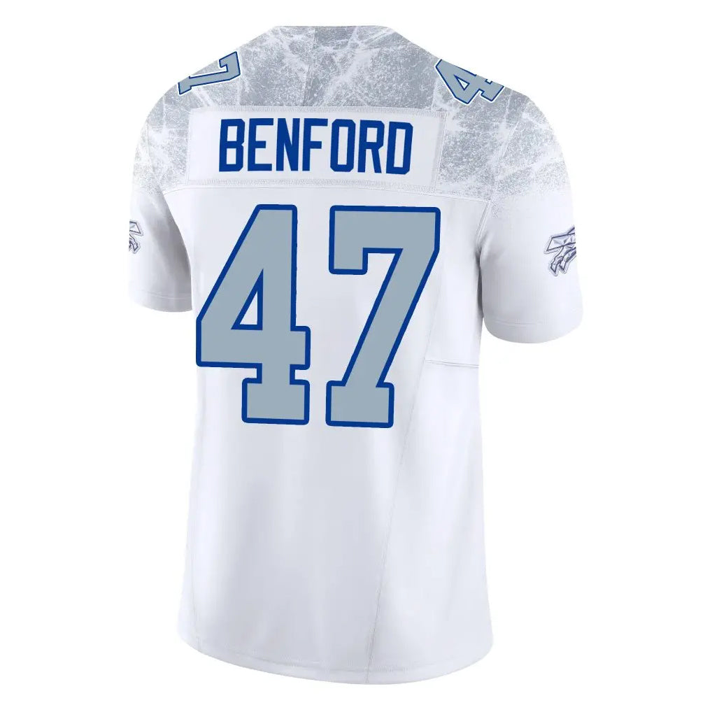 Elroe B.Bills #47 Christian Benford Player White Rivalries Collection Limited Home Game Stitched Jerseys