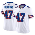 Elroe B.Bills #47 Christian Benford Player White Vapor F.U.S.E. Limited Home Game Stitched Jerseys