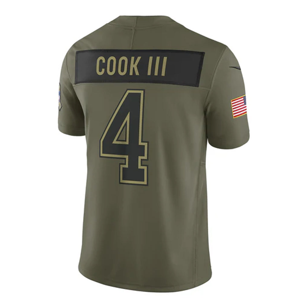Elroe B.Bills #4 James Cook III Player Salute to Service Vapor F.U.S.E. Limited Stitched Jerseys
