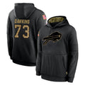 Elroe B.Bills #73 Dion Dawkins Player Black Salute to Service Hoodies Hame Stitched Jerseys