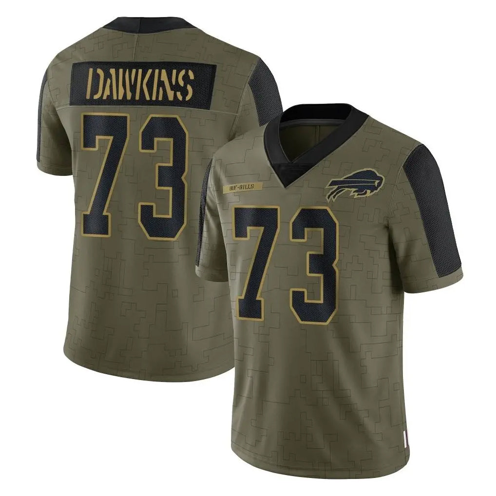 Elroe B.Bills #73 Dion Dawkins Player Olive Salute To Service Limited Home Stitched Jerseys