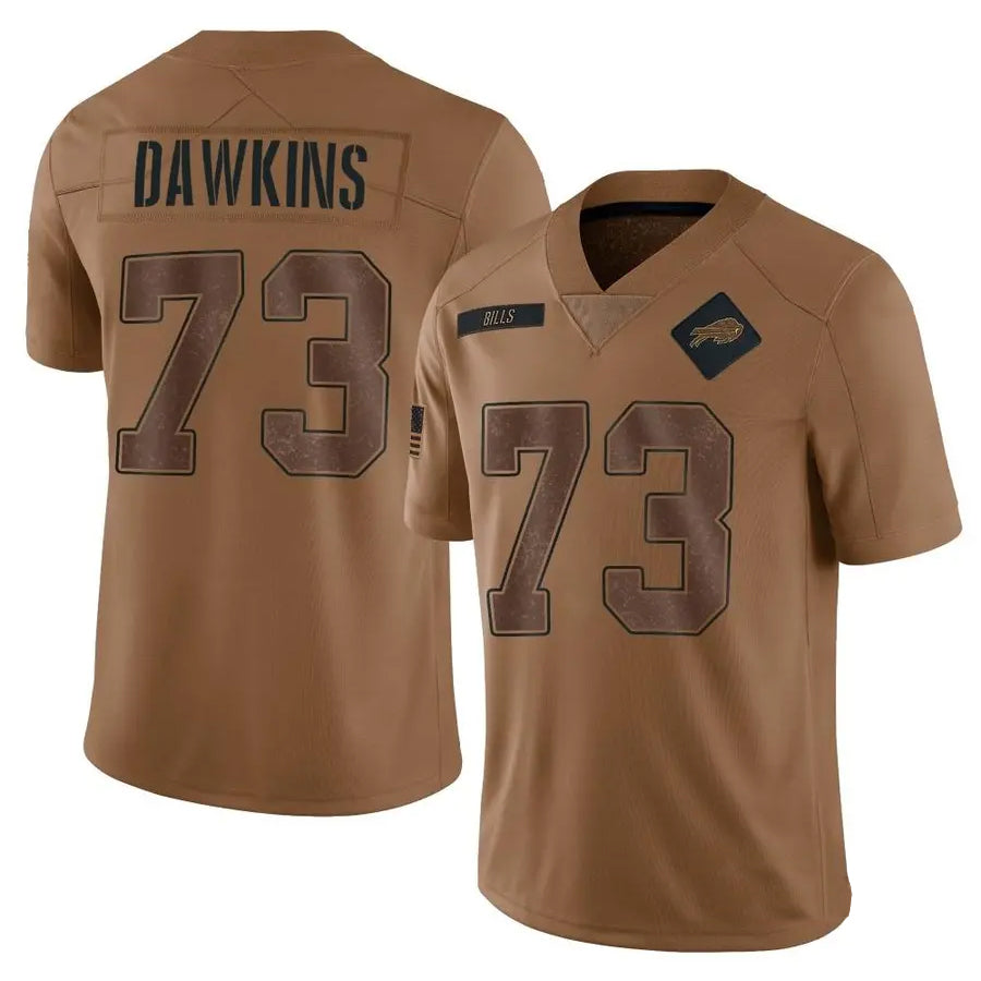 Elroe B.Bills #73 Dion Dawkins Player Brown Salute To Service Limited  Stitched Jerseys