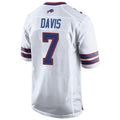 Elroe B.Bills #7 Ray Davis Player White Home Game Stitched Jerseys