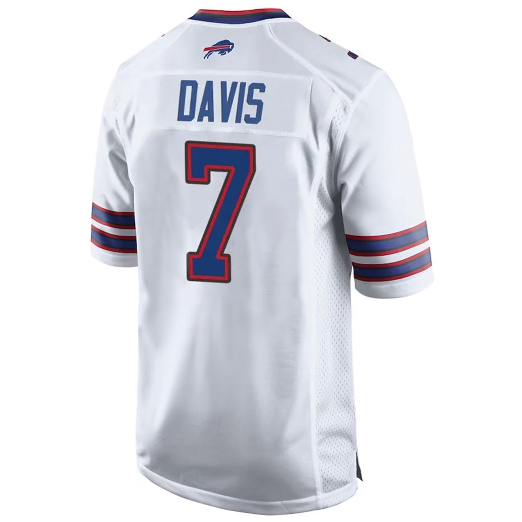 Elroe B.Bills #7 Ray Davis Player White Home Game Stitched Jerseys