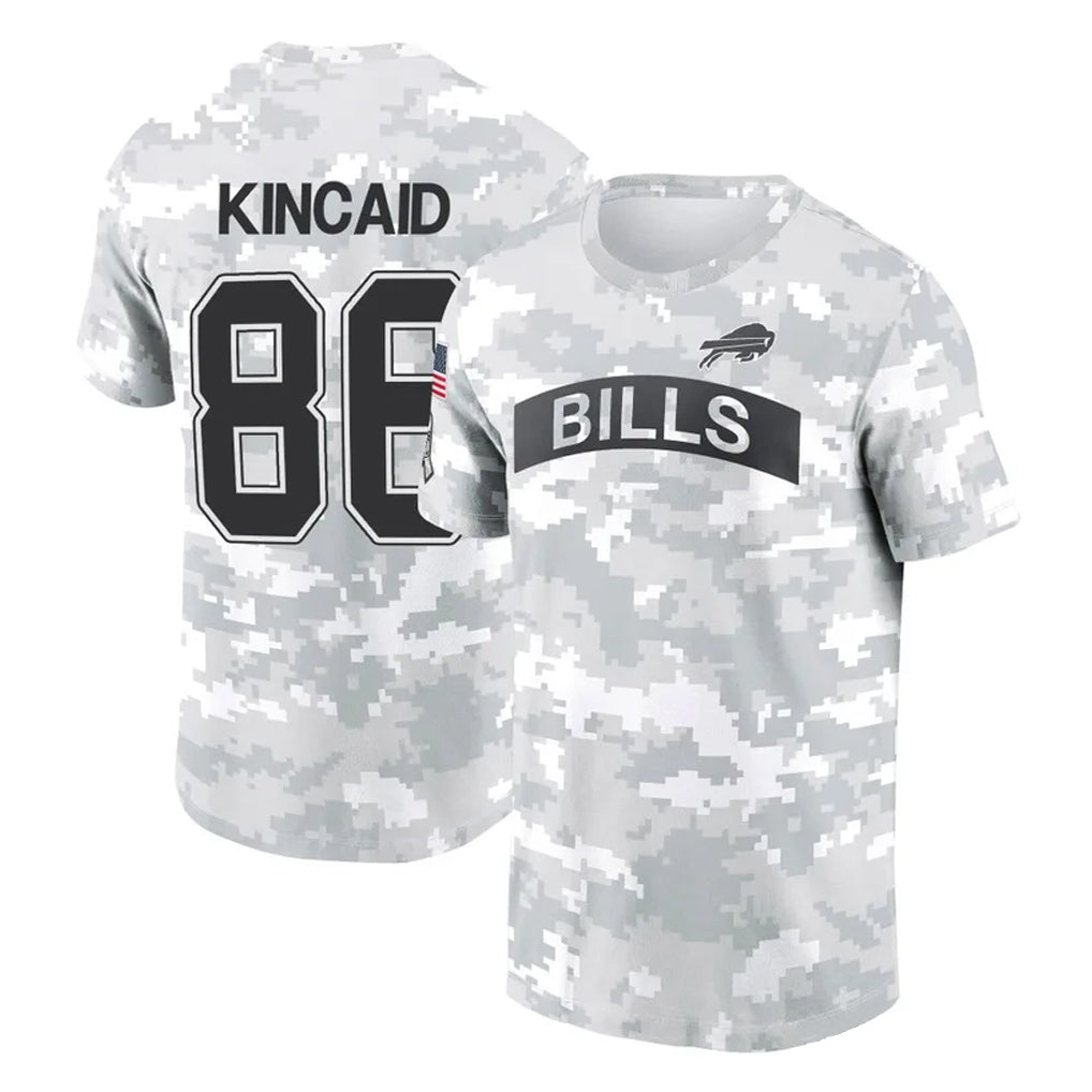 Elroe B.Bills #86 Dalton Kincaid Player Arctic Camo Salute to Service T-Shirt Hoodies Stitched Jerseys
