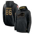 Elroe B.Bills #86 Dalton Kincaid Player Black Salute to Service Hoodies Hame Stitched Jerseys