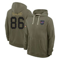Elroe B.Bills #86 Dalton Kincaid Player Olive Salute to Service Hoodies Stitched Jerseys