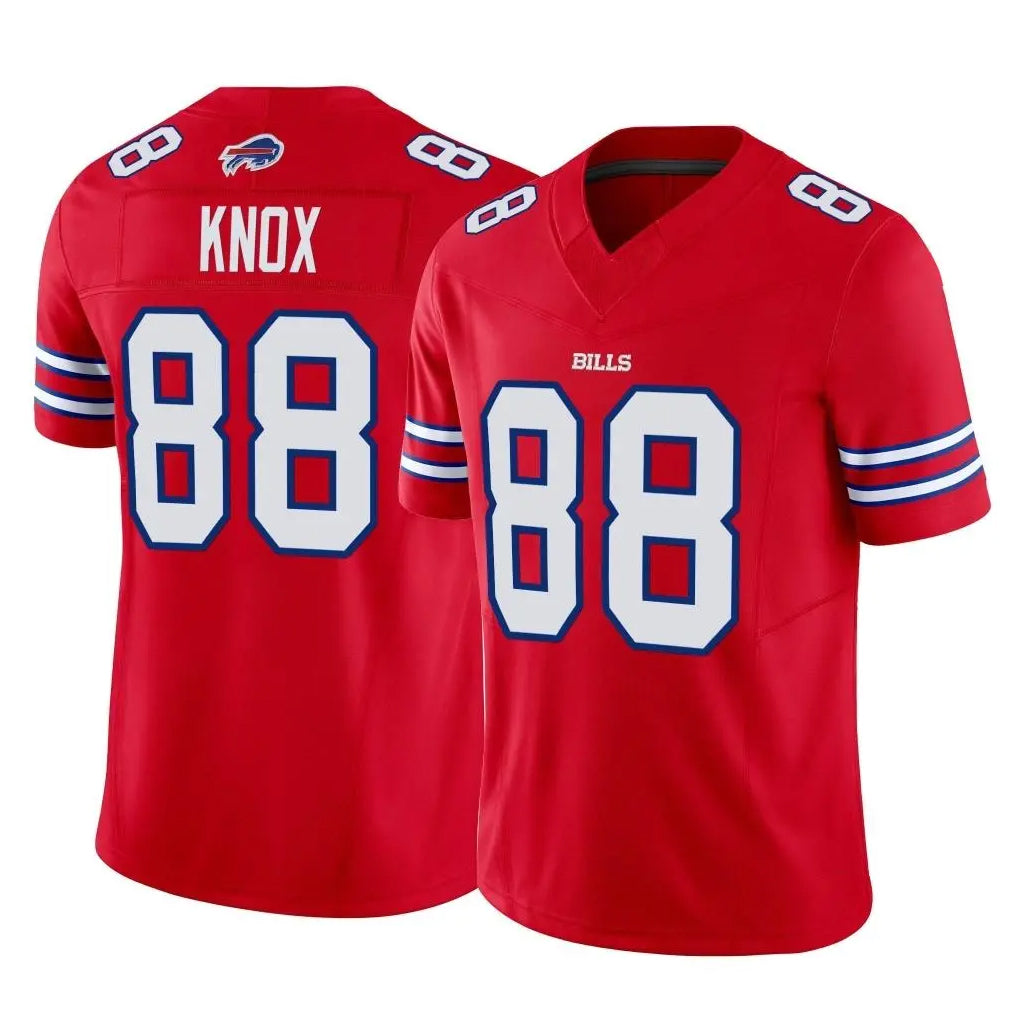 Elroe B.Bills #88 Dawson Knox Player Red Vapor F.U.S.E. Limited Home Game Stitched Jerseys