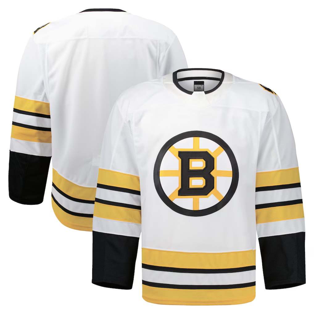Elroe B.Bruins White Away Authentic Pro Stitched Jerseys