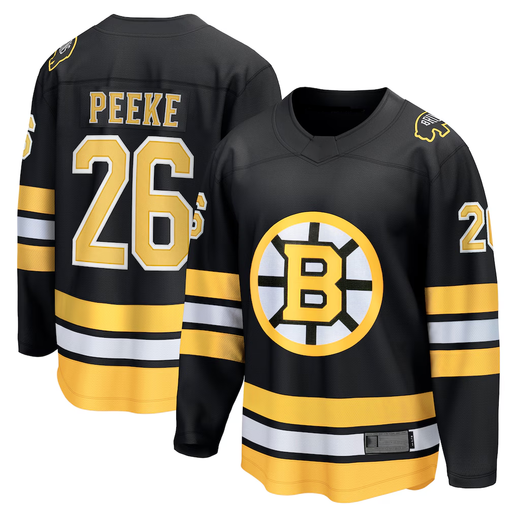 Elroe B.Bruins #26 Andrew Peeke Black Home Breakaway Player Stitched Jerseys