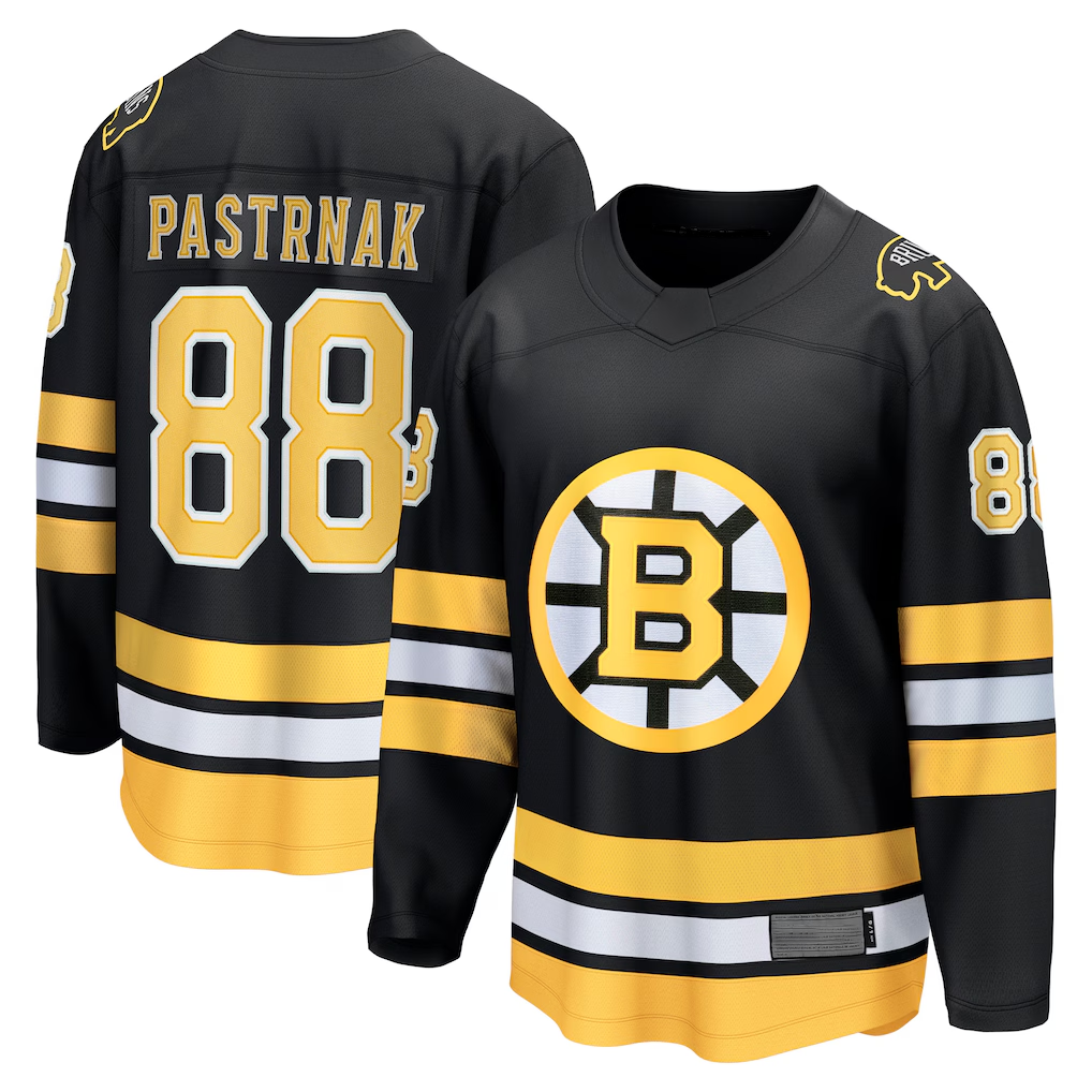 Elroe B.Bruins #88 David Pastrnak Black Home Breakaway Player Stitched Jerseys