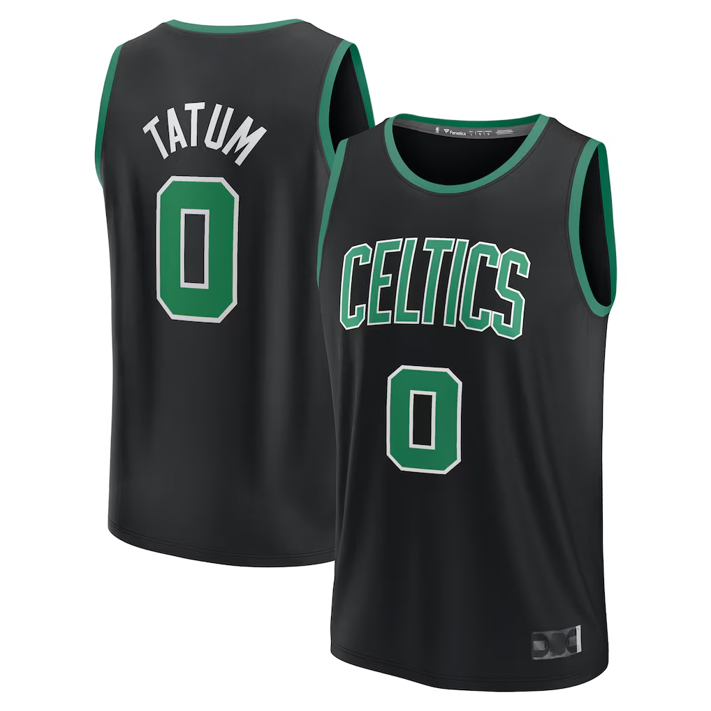 Elroe B.Celtics #0 Jayson Tatum  Black Fast Break Replica Player Jerseys - Statement Edition