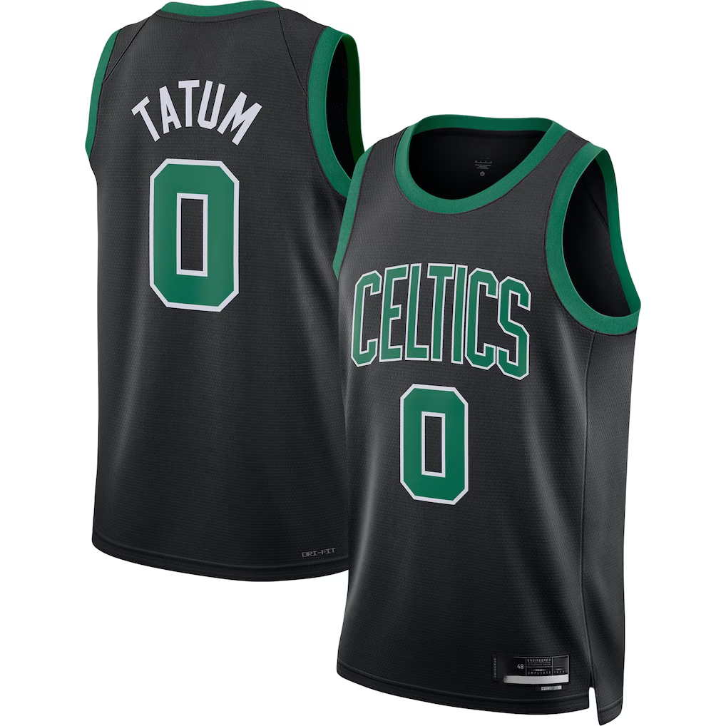 Elroe B.Celtics #0 Jayson Tatum  Black Swingman Jerseys - Statement Edition