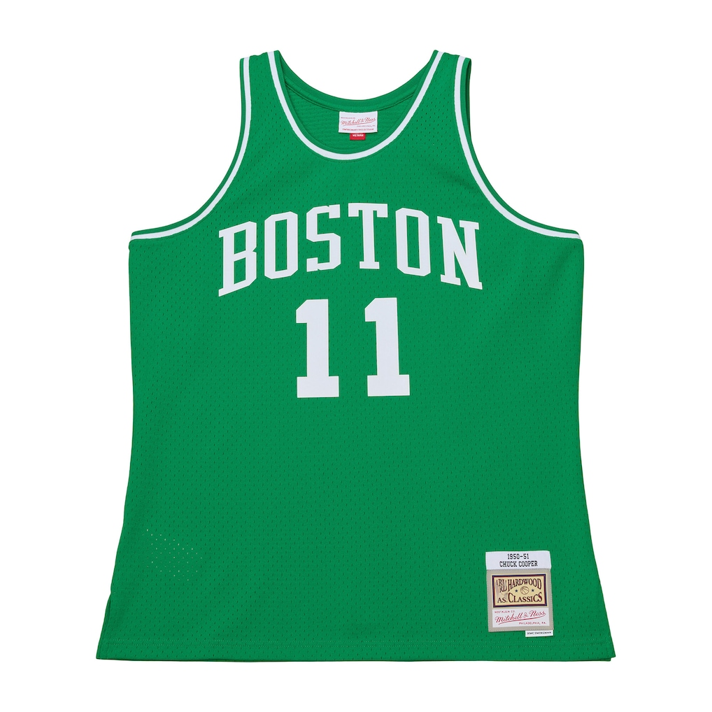 Elroe B.Celtics #11 Chuck Cooper Mitchell & Ness Kelly Green 1950-51 Pioneers Swingman Jerseys
