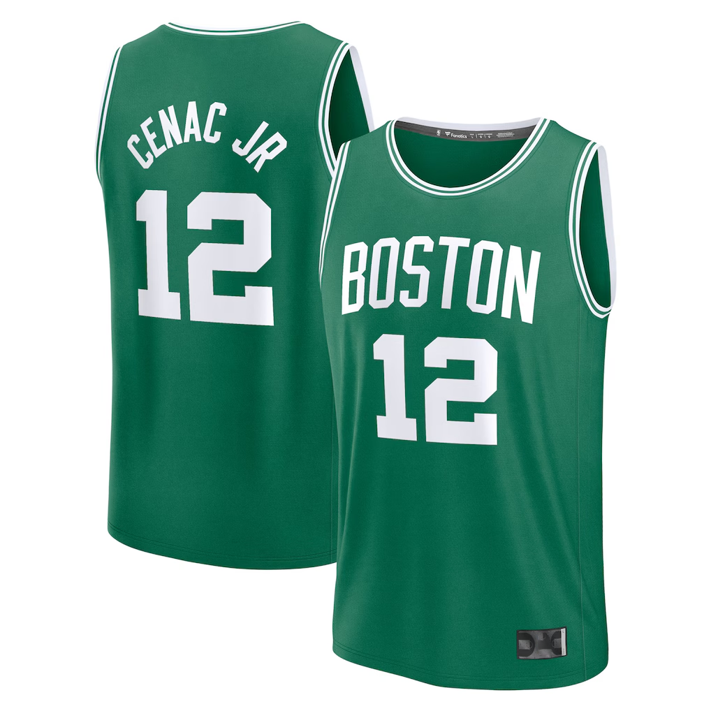 Elroe B.Celtics #12 Chris Cenac Jr. Green 2026 Draft First Round Pick Fast Break Jerseys - Icon Edition