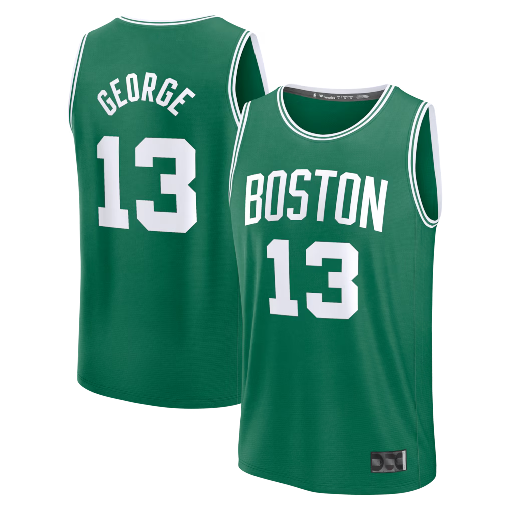 Elroe B.Celtics #13 Paul George  Kelly Green Fast Break Replica Jerseys - Icon Edition