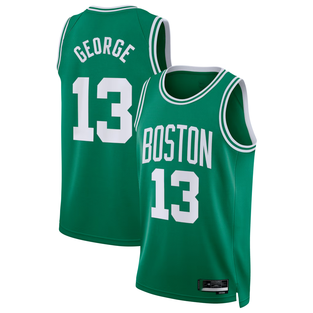 Elroe B.Celtics #13 Paul George Kelly Green Swingman Jerseys - Icon Edition