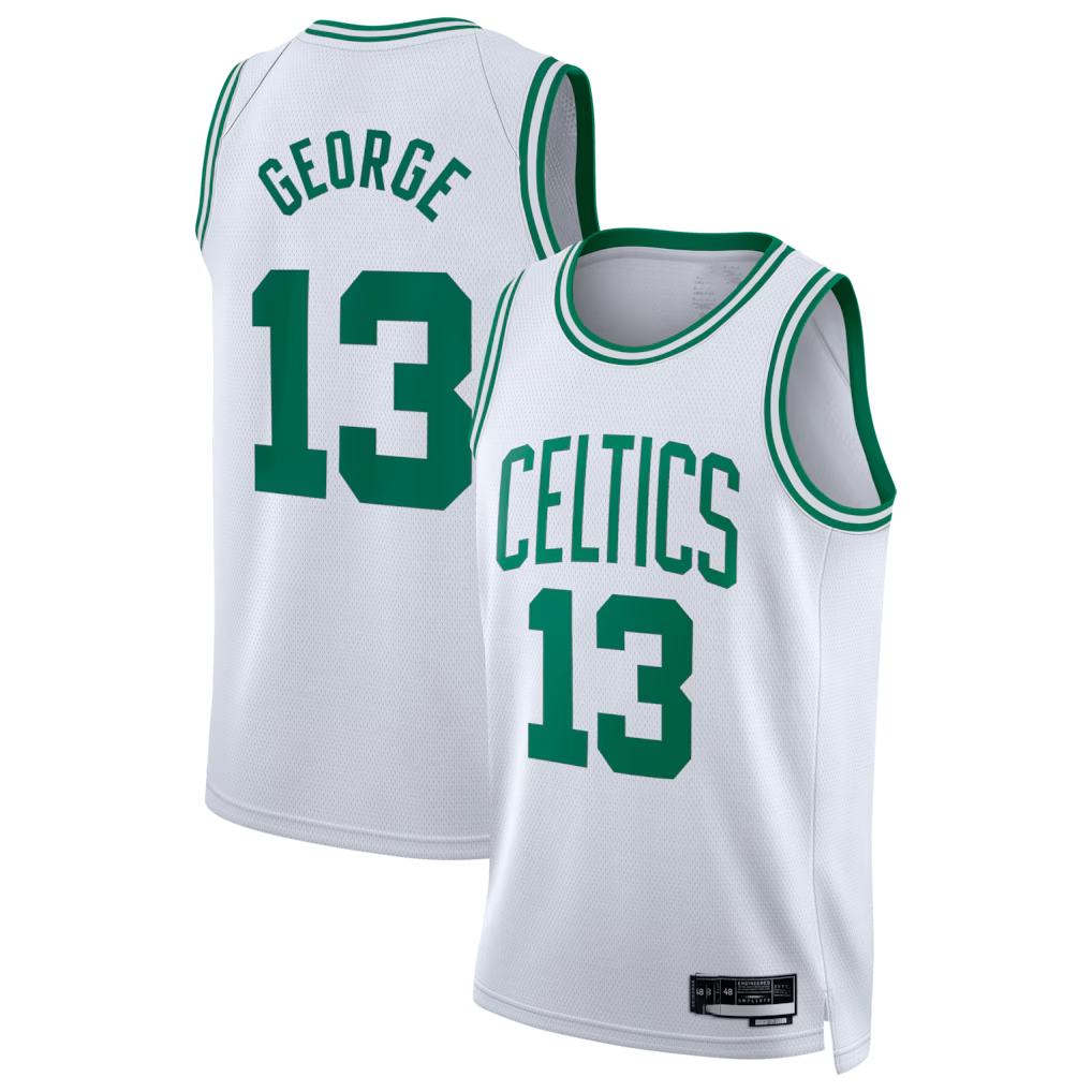 Elroe B.Celtics #13 Paul George White Swingman Jerseys - Association Edition