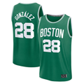 Elroe B.Celtics #28 Hugo Gonzalez Kelly Green 2025  Draft First Round Pick Fast Break Replica Jerseys - Icon Edition
