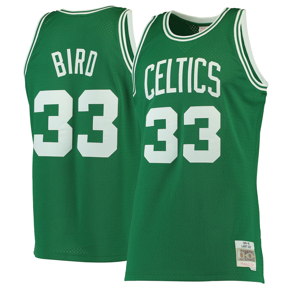 Elroe B.Celtics #33 Larry Bird Mitchell & Ness Kelly Green Hardwood Classics Swingman Jerseys