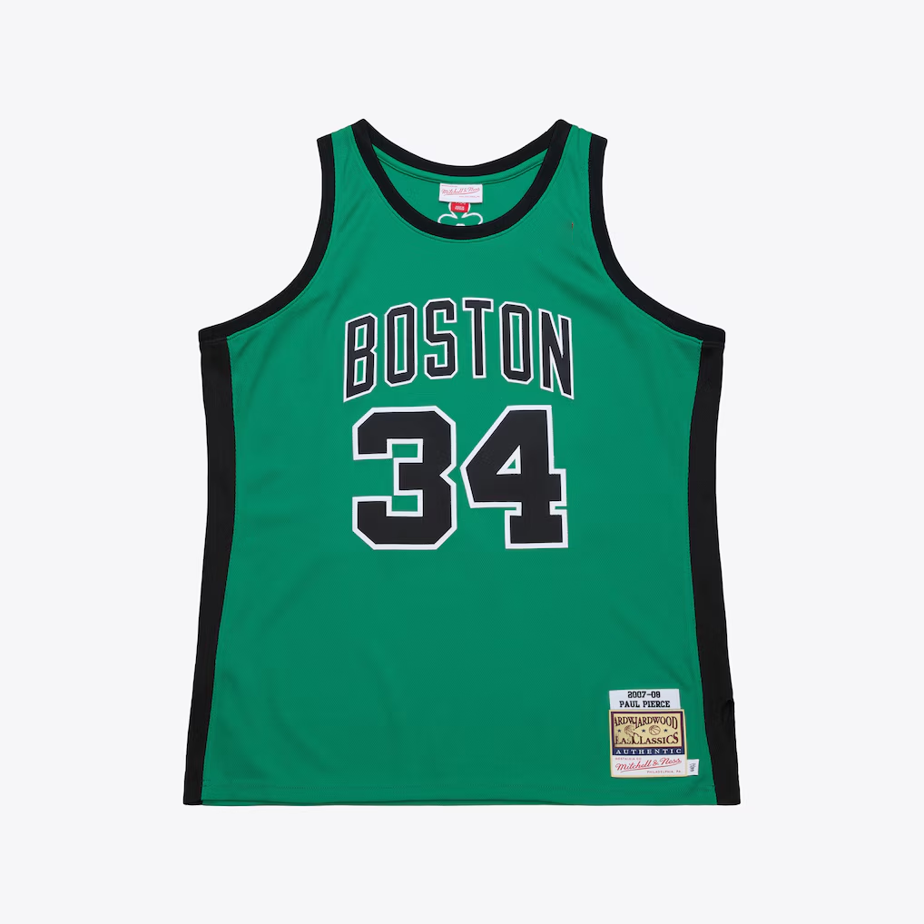 Elroe B.Celtics #34 Paul Pierce Mitchell & Ness Kelly Green 2007-08 Hardwood Classics Authentic Jerseys