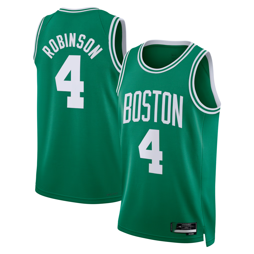 Elroe B.Celtics #4 Mitchell Robinson Kelly Green Swingman Jerseys - Icon Edition