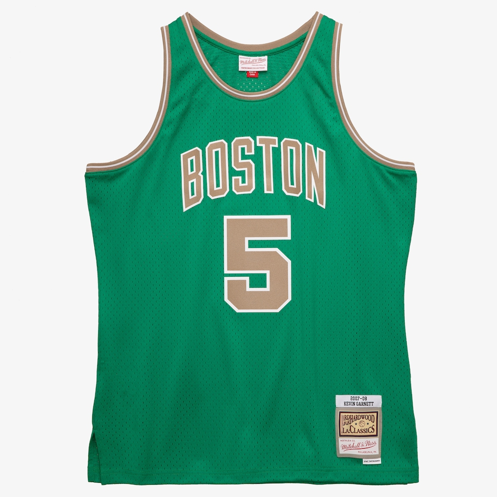 Elroe B.Celtics #5 Kevin Garnett Mitchell & Ness Kelly Green 2007-08 Hardwood Classics Swingman Jerseys