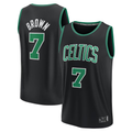 Elroe B.Celtics #7 Jaylen Brown Black Fast Break Replica Player Jerseys - Statement Edition