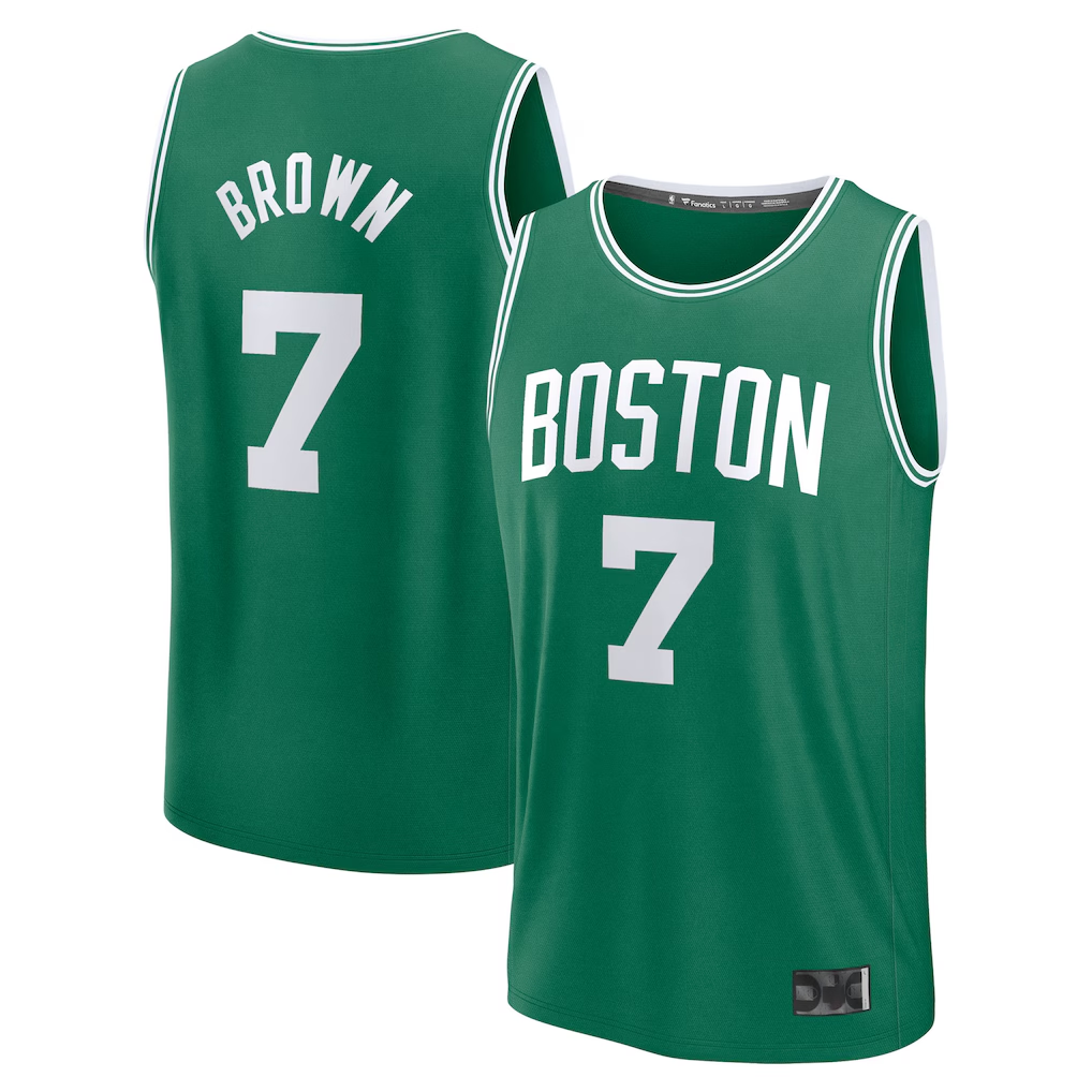 Elroe B.Celtics #7 Jaylen Brown  Kelly Green Fast Break Replica Player Jerseys - Icon Edition